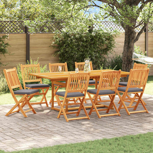 Összecsukható szék 8 pcs Szürke 49 x 57.5 x 92cm Tömör akácfa