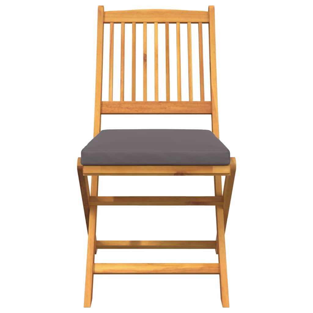 Összecsukható szék 8 pcs Szürke 49 x 57.5 x 92cm Tömör akácfa