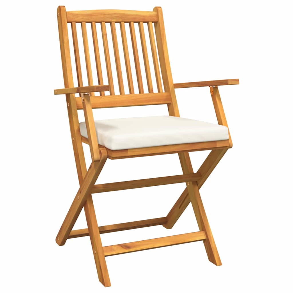 Összecsukható szék 8 pcs Fehér 49 x 57.5 x 92cm Tömör akácfa