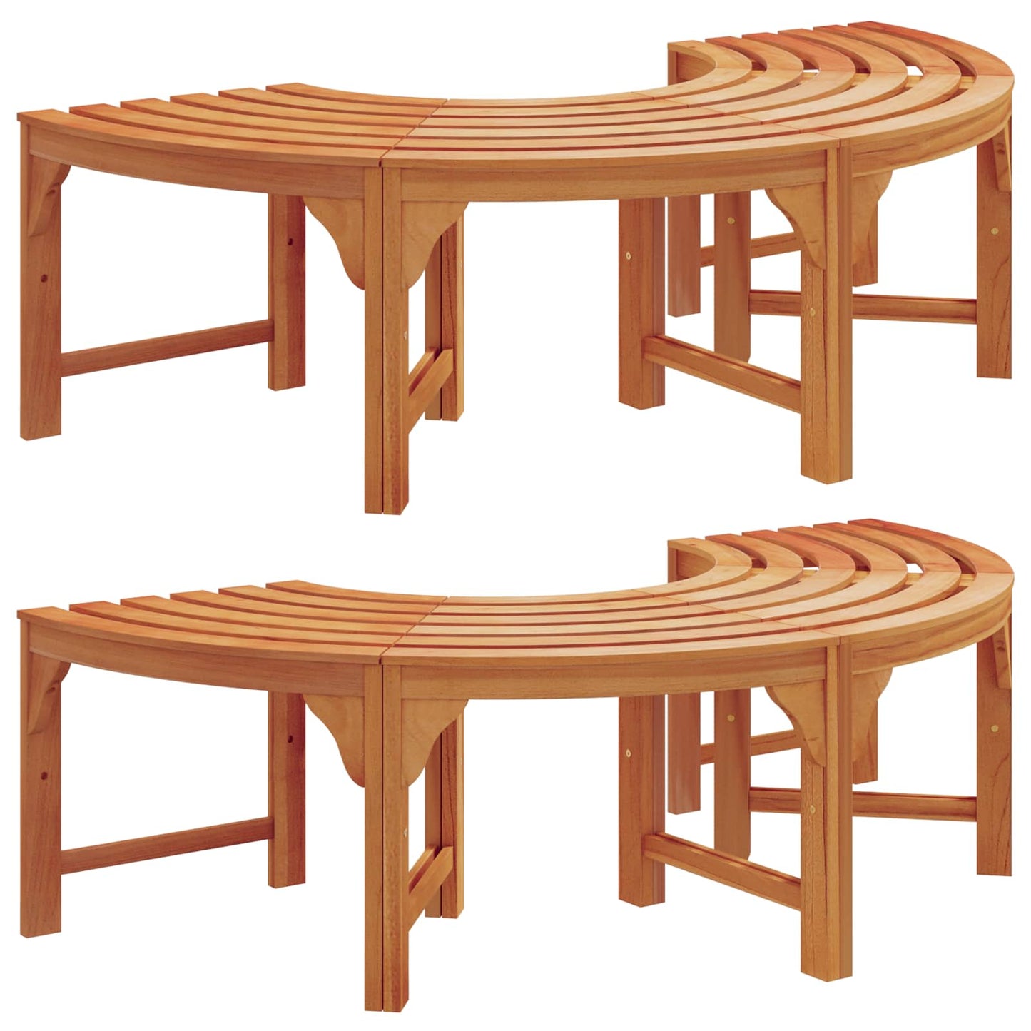 Fa pad 2 pcs Természetes 160 x 80 x 45cm Tömör Eukaliptusz Fa