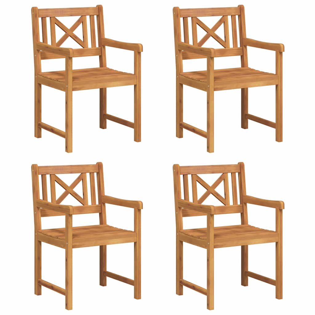Kerti székek 4 pcs Természetes Tömör Akácfa