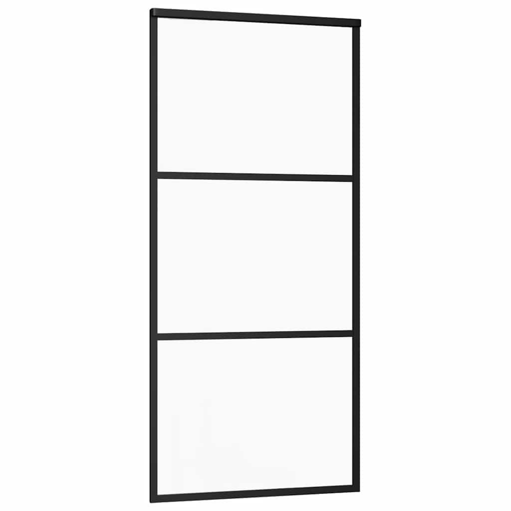 ESG üveg és alumínium tolóajtó fémszerelvény-szettel 76x205 cm