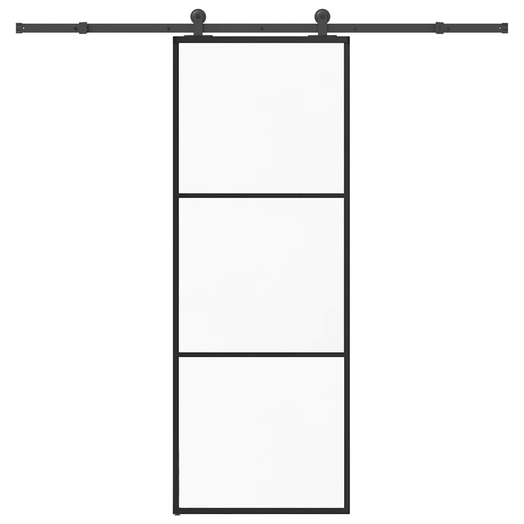 ESG üveg és alumínium tolóajtó fémszerelvény-szettel 76x205 cm