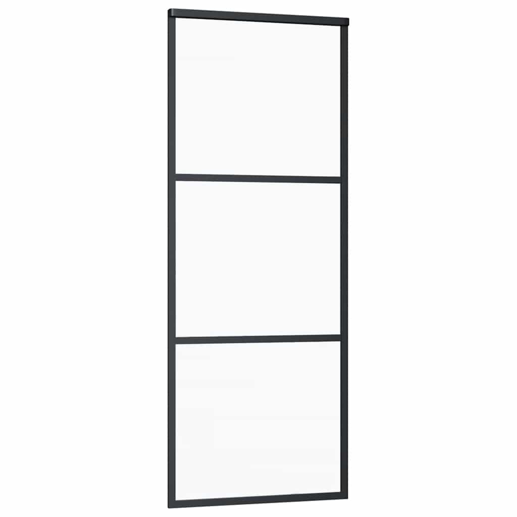 ESG üveg és alumínium tolóajtó fémszerelvény-szettel 76x205 cm