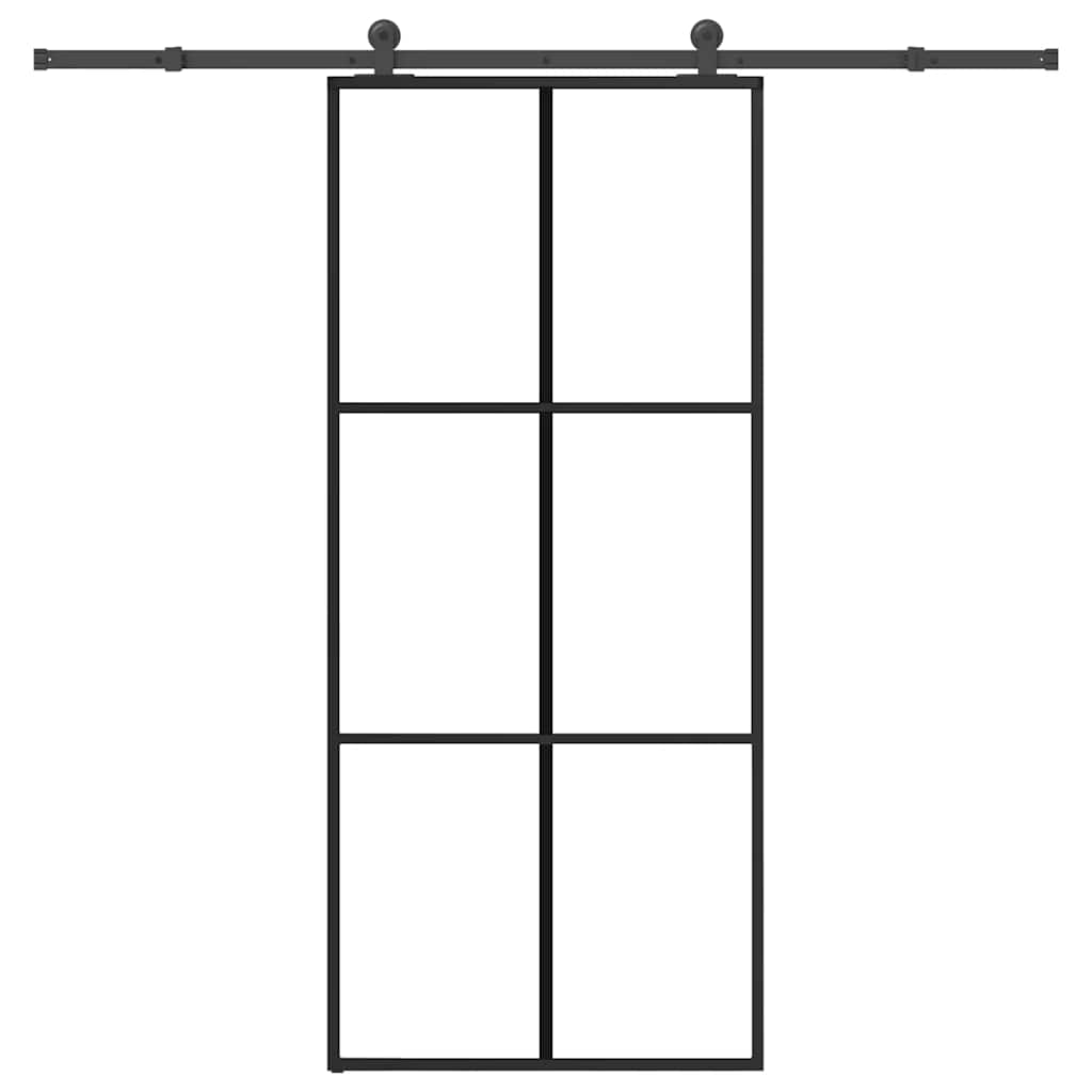 ESG üveg és alumínium tolóajtó fémszerelvény-szettel 90x205 cm