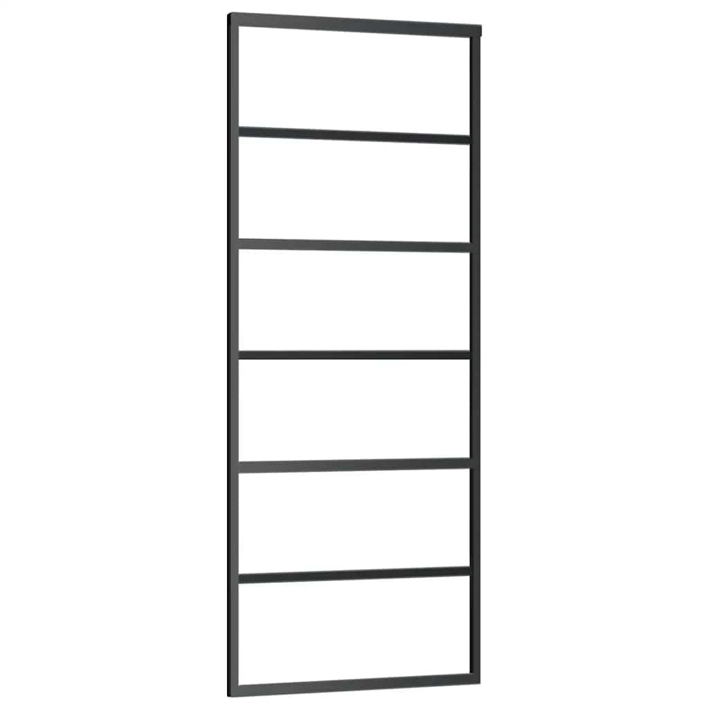 ESG üveg és alumínium tolóajtó fémszerelvény-szettel 76x205 cm