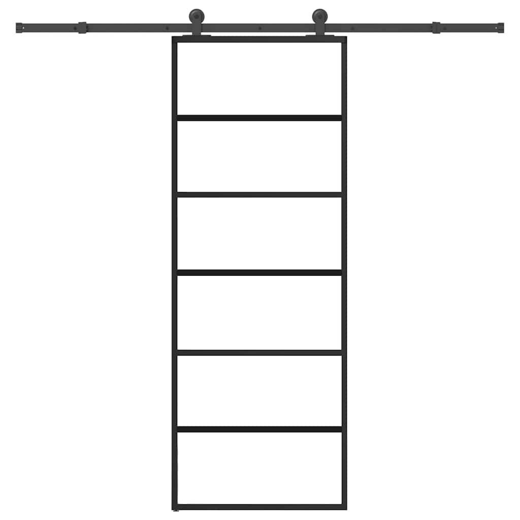 ESG üveg és alumínium tolóajtó fémszerelvény-szettel 76x205 cm