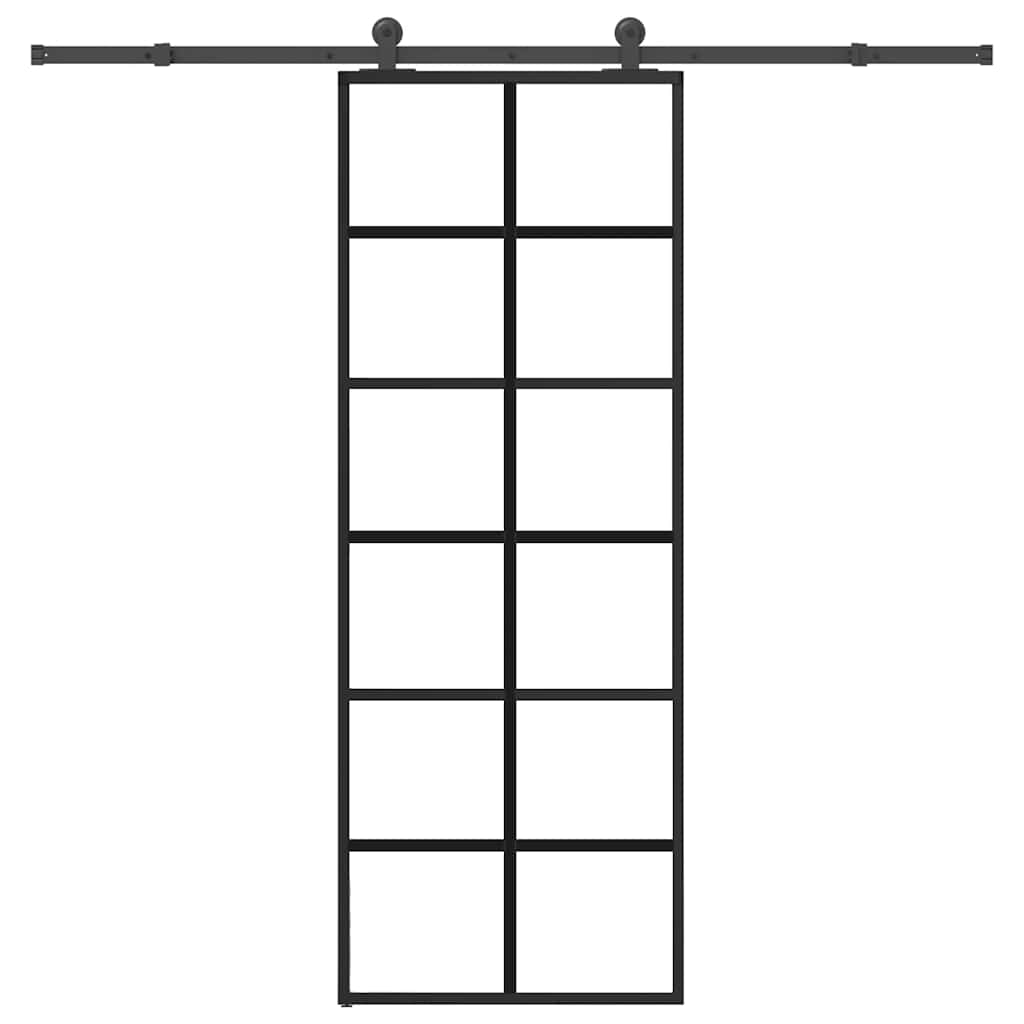 ESG üveg és alumínium tolóajtó fémszerelvény-szettel 76x205 cm