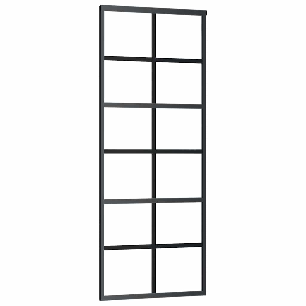 ESG üveg és alumínium tolóajtó fémszerelvény-szettel 76x205 cm