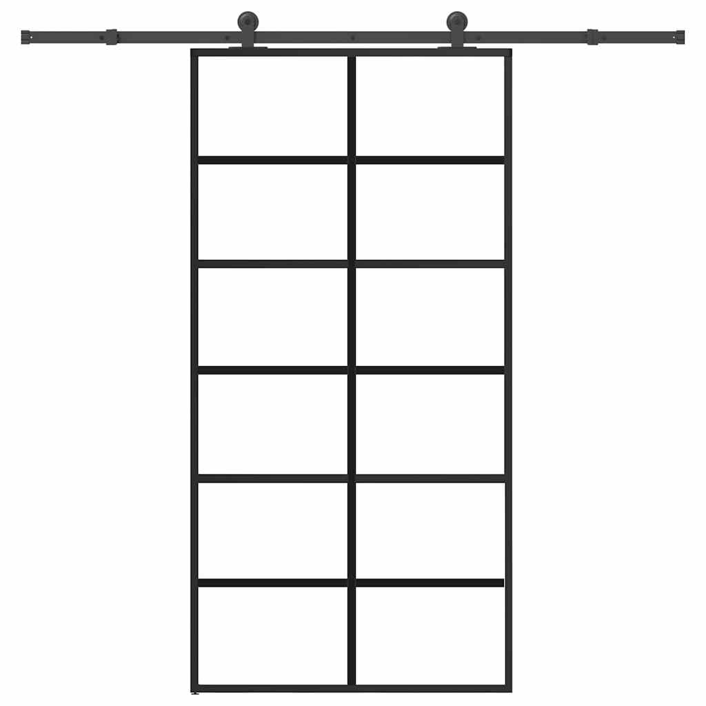 tolóajtó vasalatokkal 102x205 cm ESG üveg&alumínium
