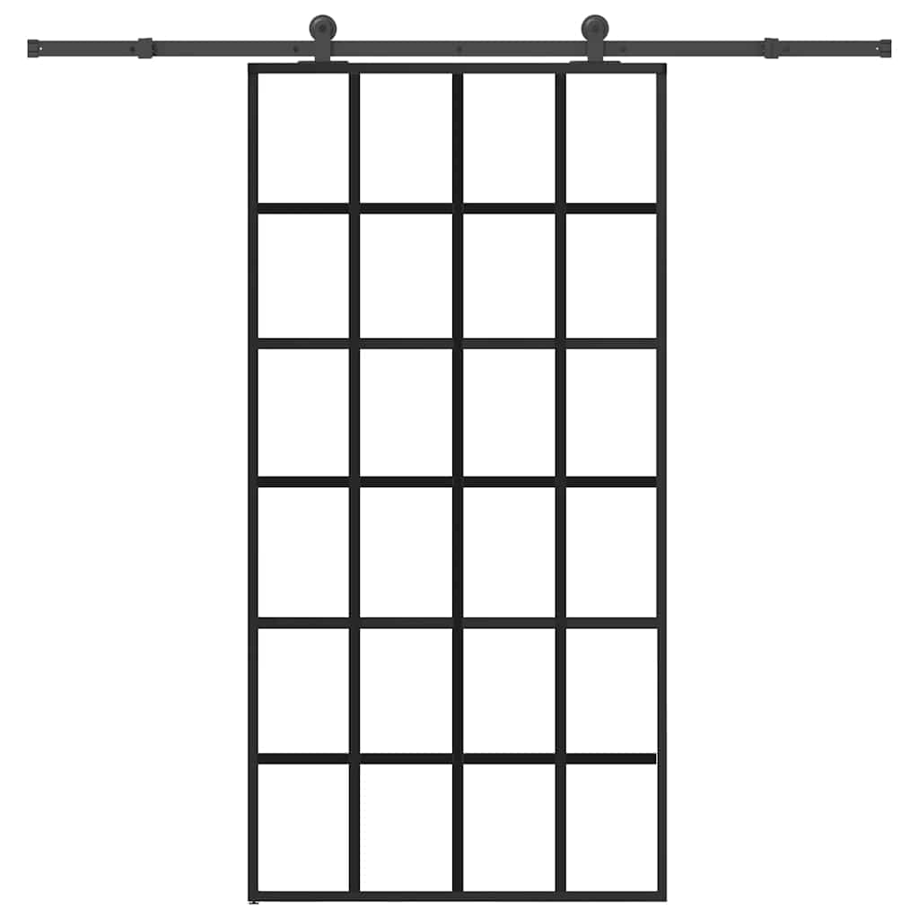 tolóajtó vasalatokkal 102x205 cm ESG üveg&alumínium