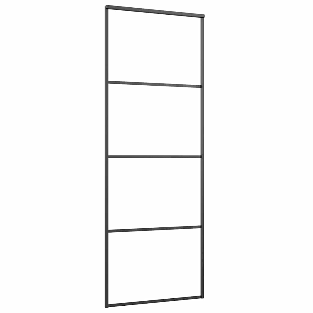 ESG üveg és alumínium tolóajtó fémszerelvény-szettel 76x205 cm