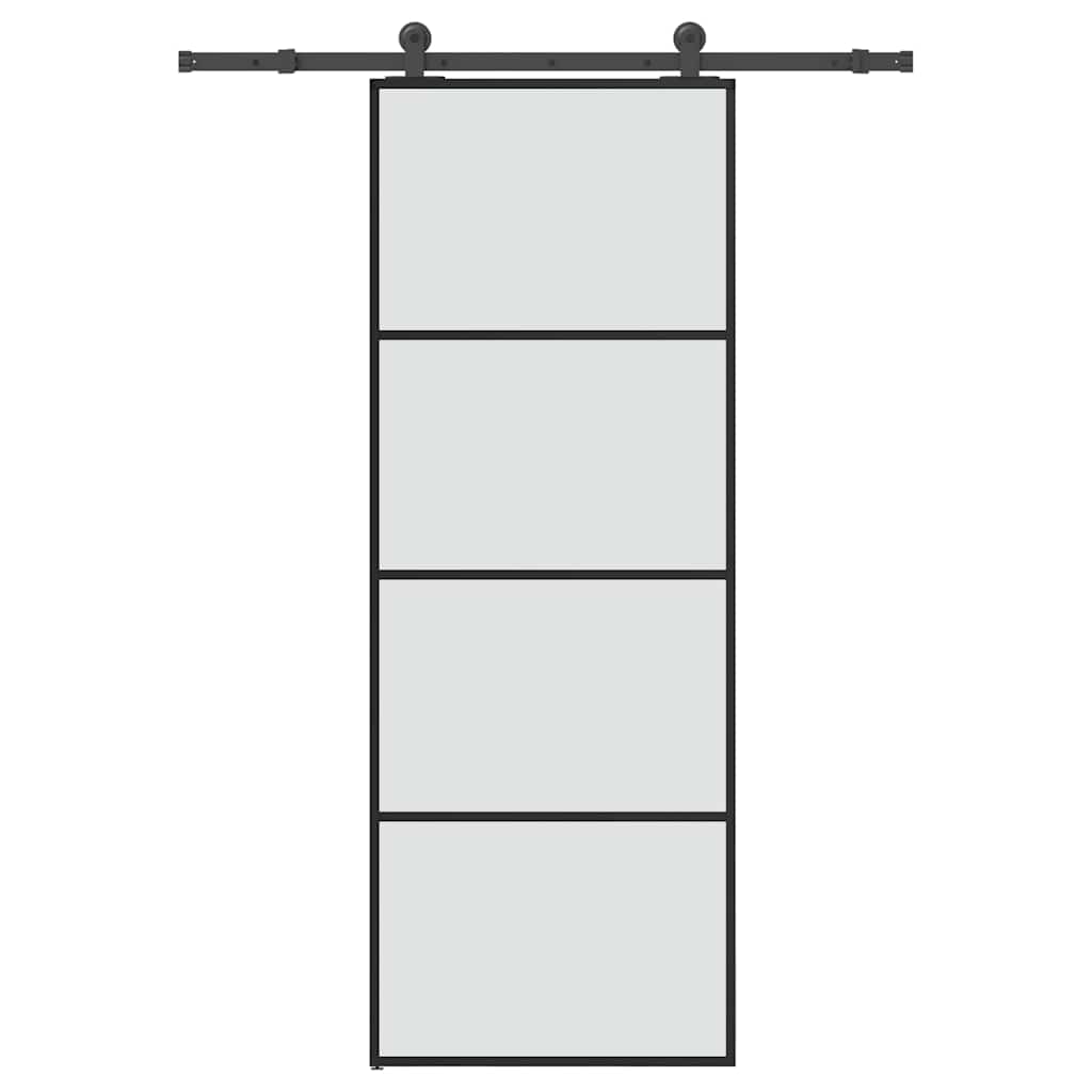 ESG üveg és alumínium tolóajtó fémszerelvény-szettel 76x205 cm