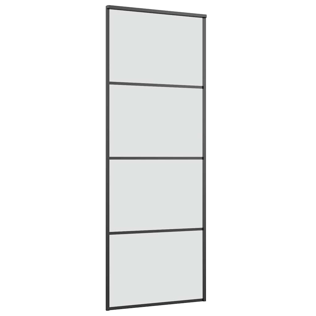 ESG üveg és alumínium tolóajtó fémszerelvény-szettel 76x205 cm