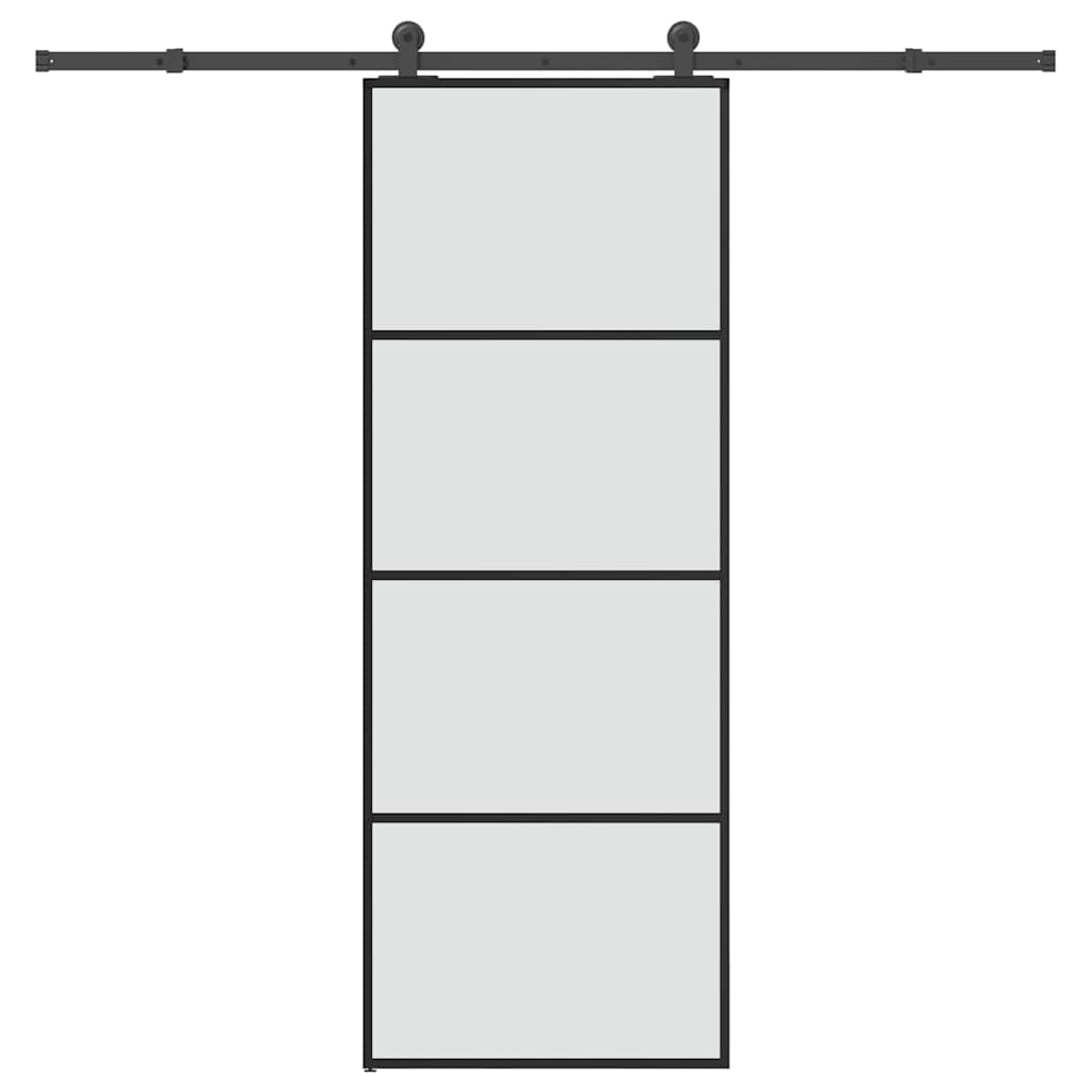ESG üveg és alumínium tolóajtó fémszerelvény-szettel 76x205 cm