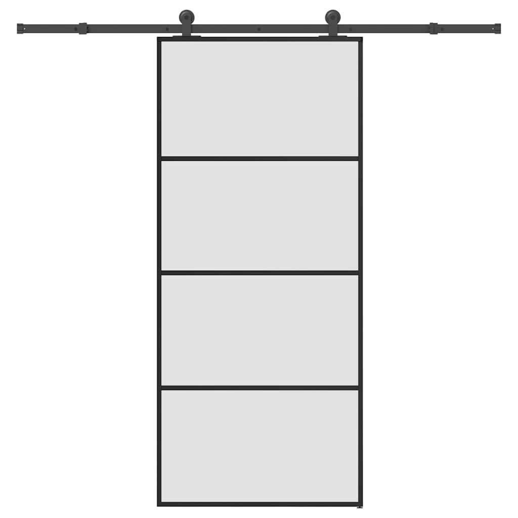 ESG üveg és alumínium tolóajtó fémszerelvény-szettel 90x205 cm