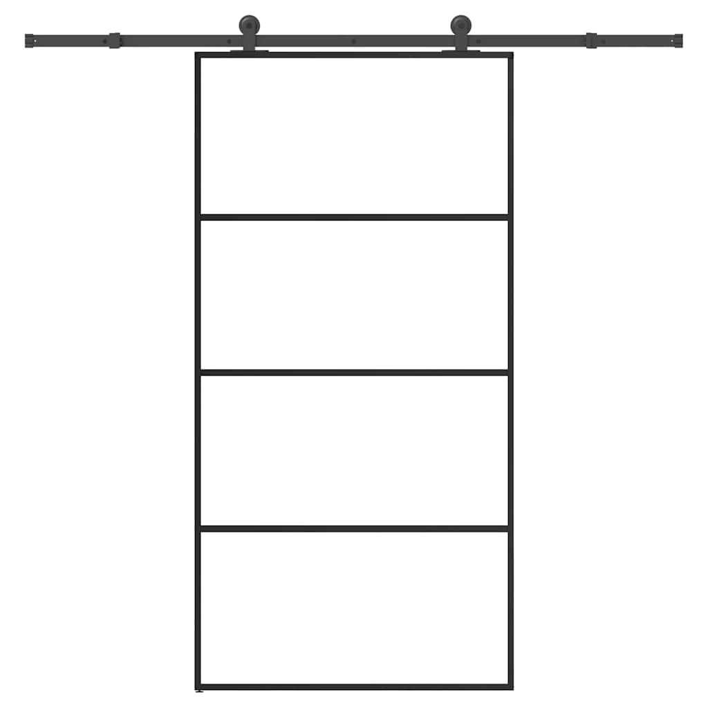 ESG üveg-alumínium tolóajtó fémszerelvény-szettel 102,5x205 cm