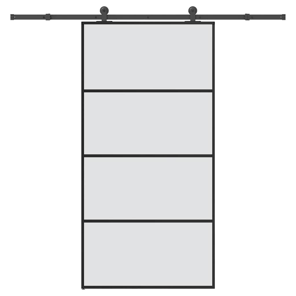 ESG üveg-alumínium tolóajtó fémszerelvény-szettel 102,5x205 cm