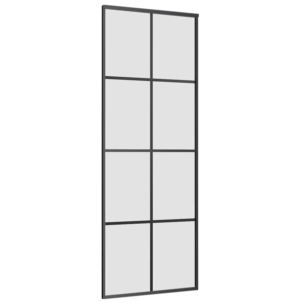 ESG üveg és alumínium tolóajtó fémszerelvény-szettel 76x205 cm