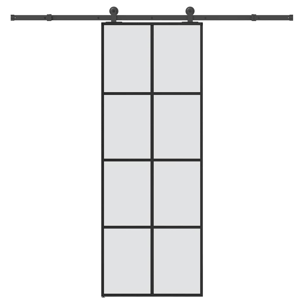 ESG üveg és alumínium tolóajtó fémszerelvény-szettel 76x205 cm