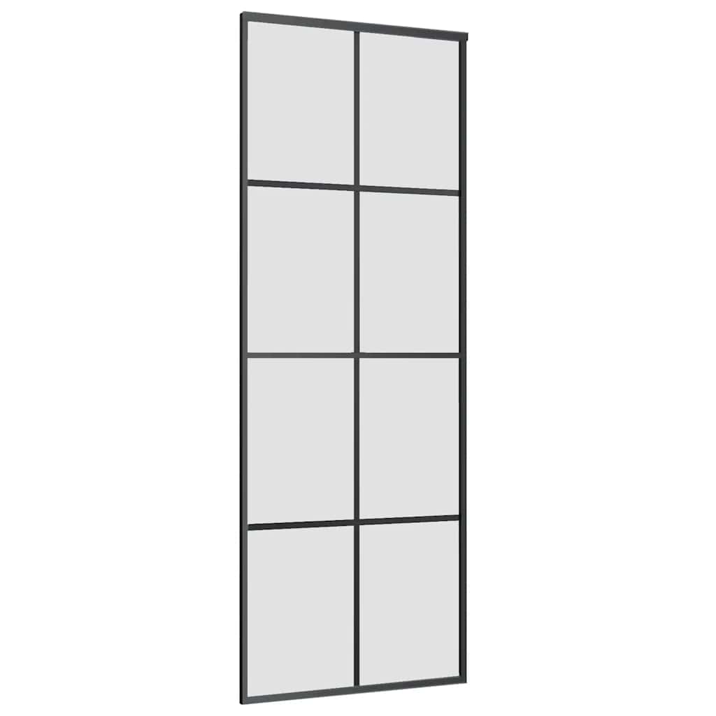ESG üveg és alumínium tolóajtó fémszerelvény-szettel 76x205 cm