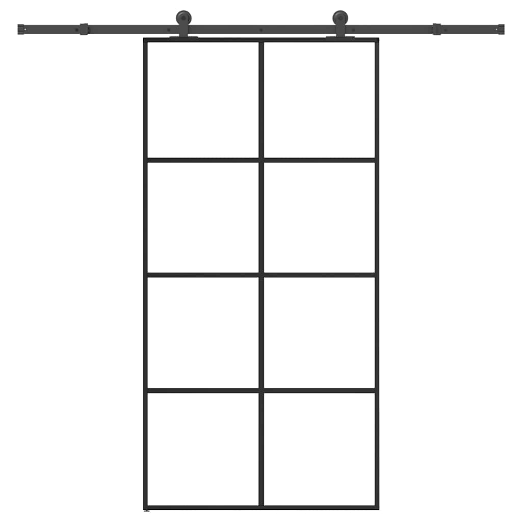 ESG üveg-alumínium tolóajtó fémszerelvény-szettel 102,5x205 cm