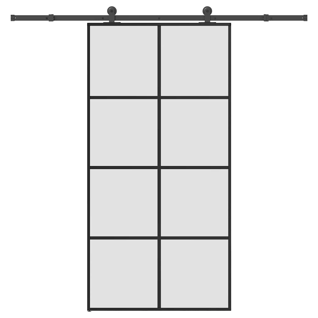ESG üveg-alumínium tolóajtó fémszerelvény-szettel 102,5x205 cm