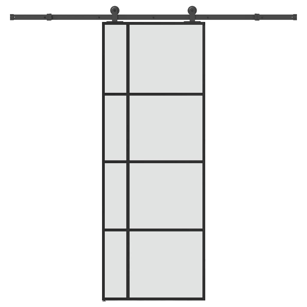 ESG üveg és alumínium tolóajtó fémszerelvény-szettel 76x205 cm