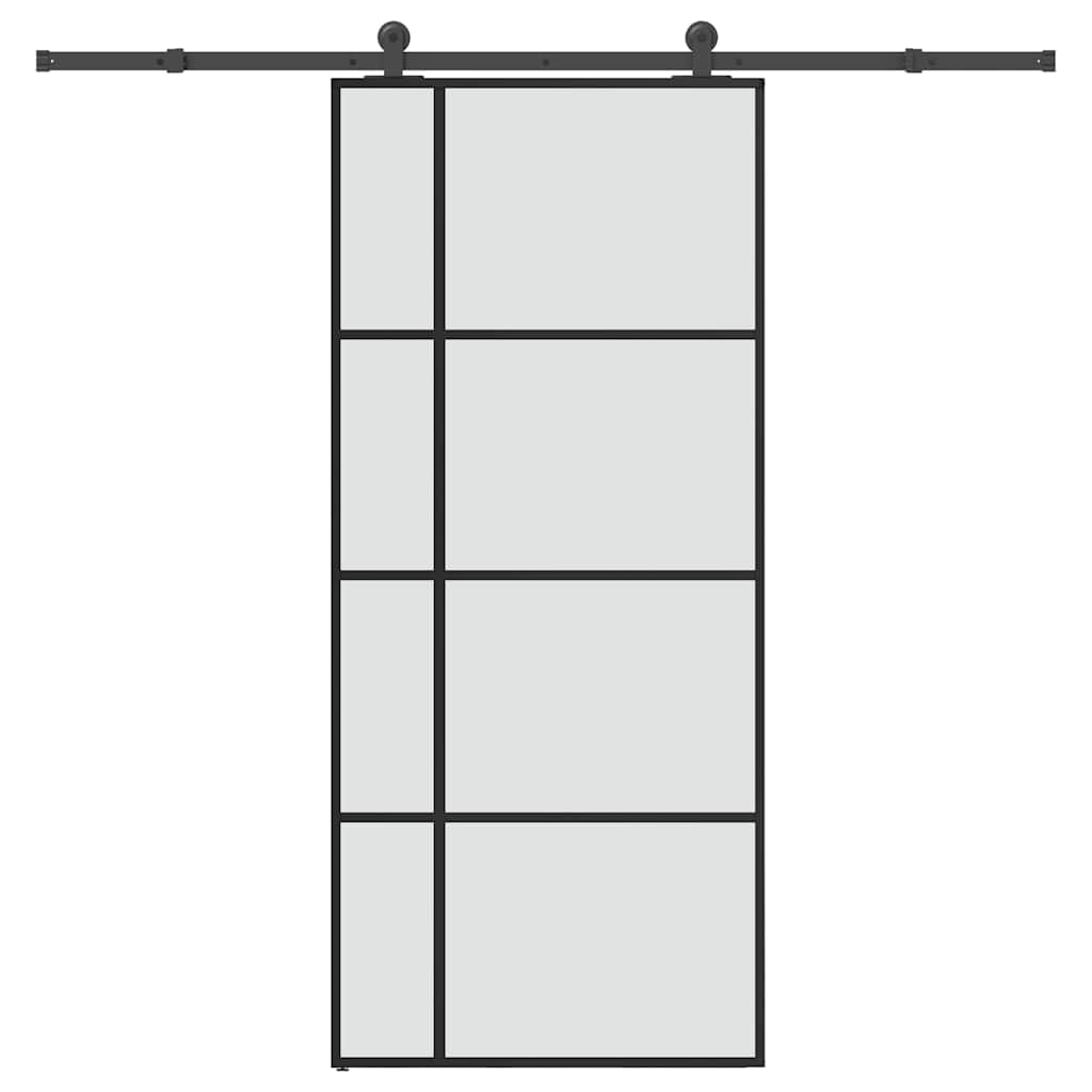 ESG üveg és alumínium tolóajtó fémszerelvény-szettel 90x205 cm