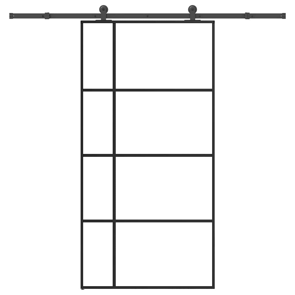 ESG üveg-alumínium tolóajtó fémszerelvény-szettel 102,5x205 cm