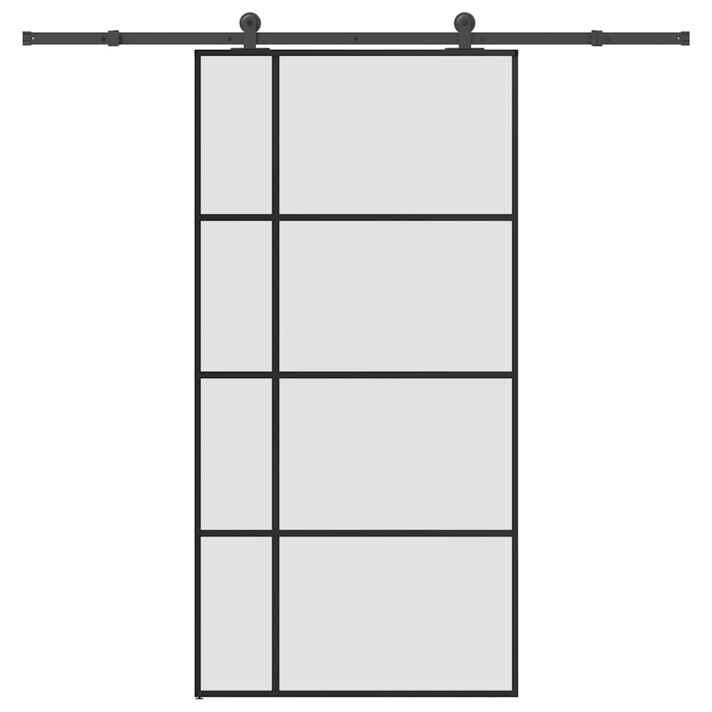 ESG üveg-alumínium tolóajtó fémszerelvény-szettel 102,5x205 cm