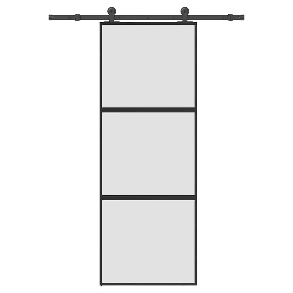 tolóajtó vasalatokkal 76x205 cm edzett üveg&Alumínium