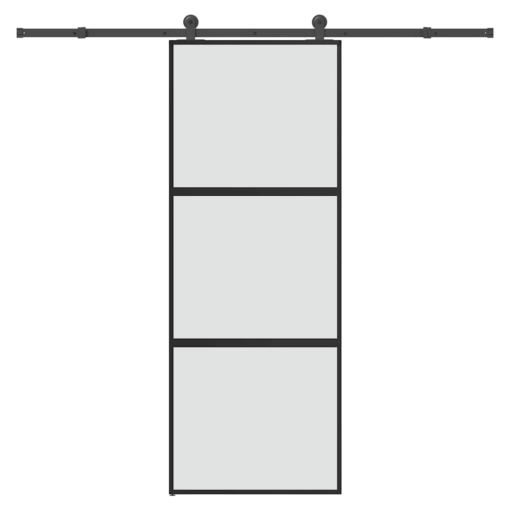tolóajtó vasalatokkal 76x205 cm edzett üveg&Alumínium