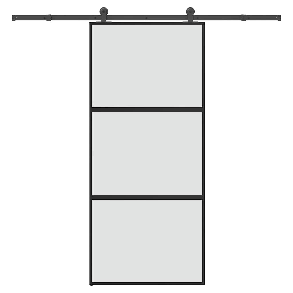 tolóajtó vasalattal 90x205 cm edzett üveg&Alumínium
