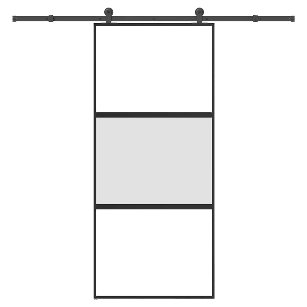 tolóajtó vasalattal 90x205 cm edzett üveg&Alumínium