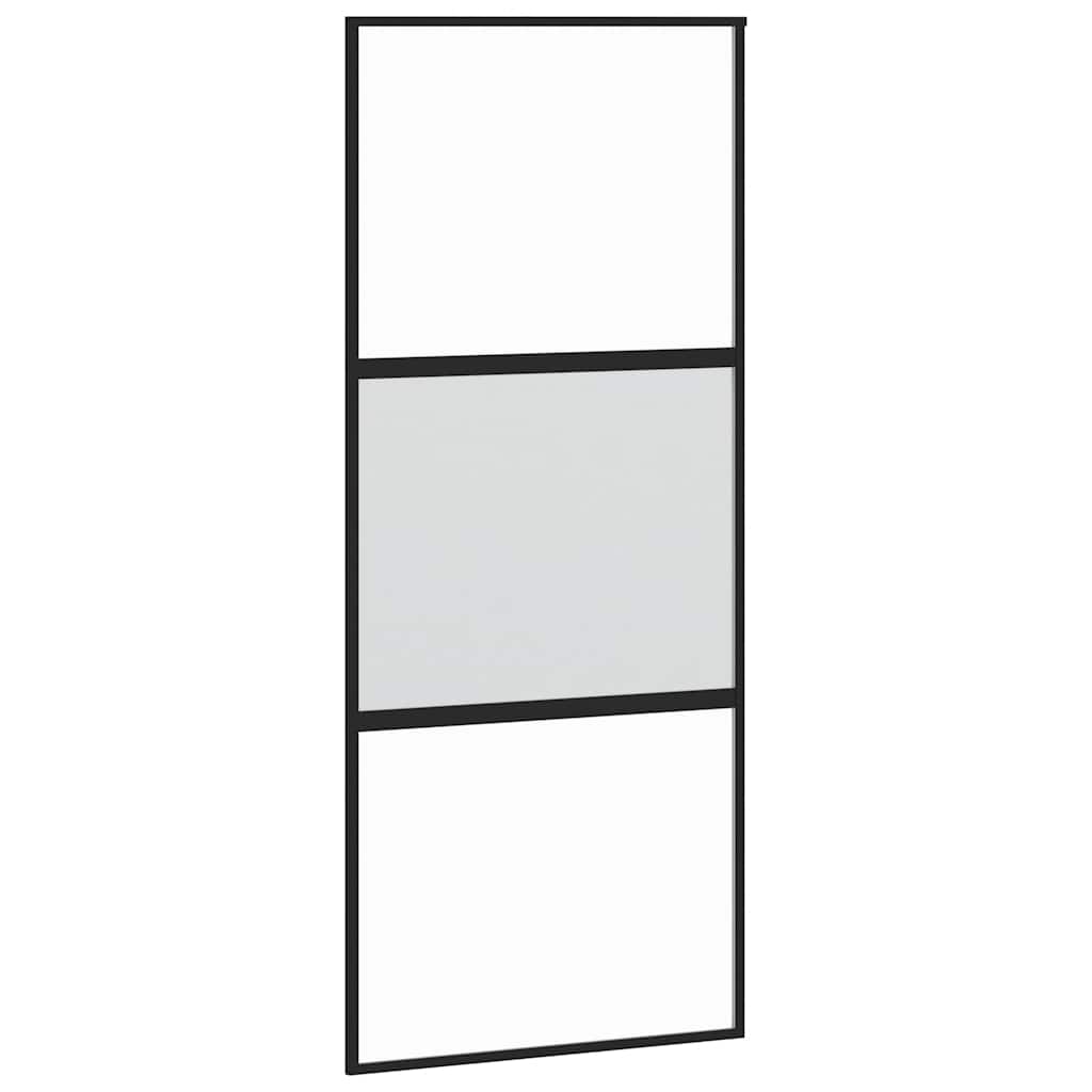 tolóajtó vasalattal 90x205 cm edzett üveg&Alumínium