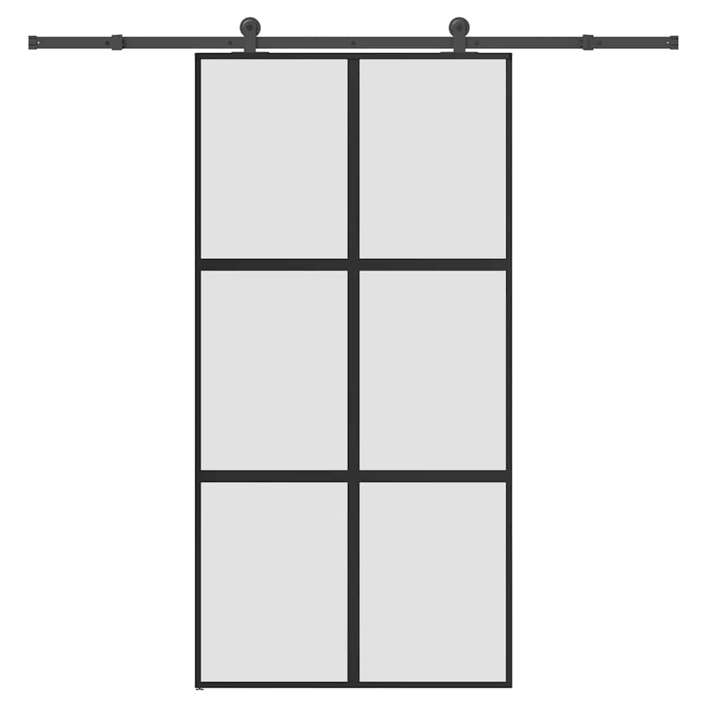 tolóajtó vasalatokkal 102,5x205 cm edzett üveg&Alumínium