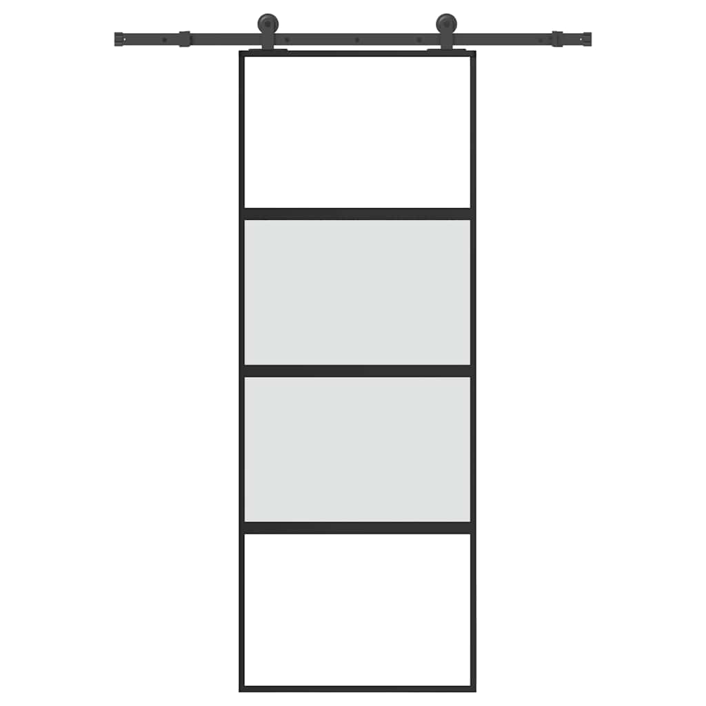 tolóajtó vasalatokkal 76x205 cm edzett üveg&Alumínium