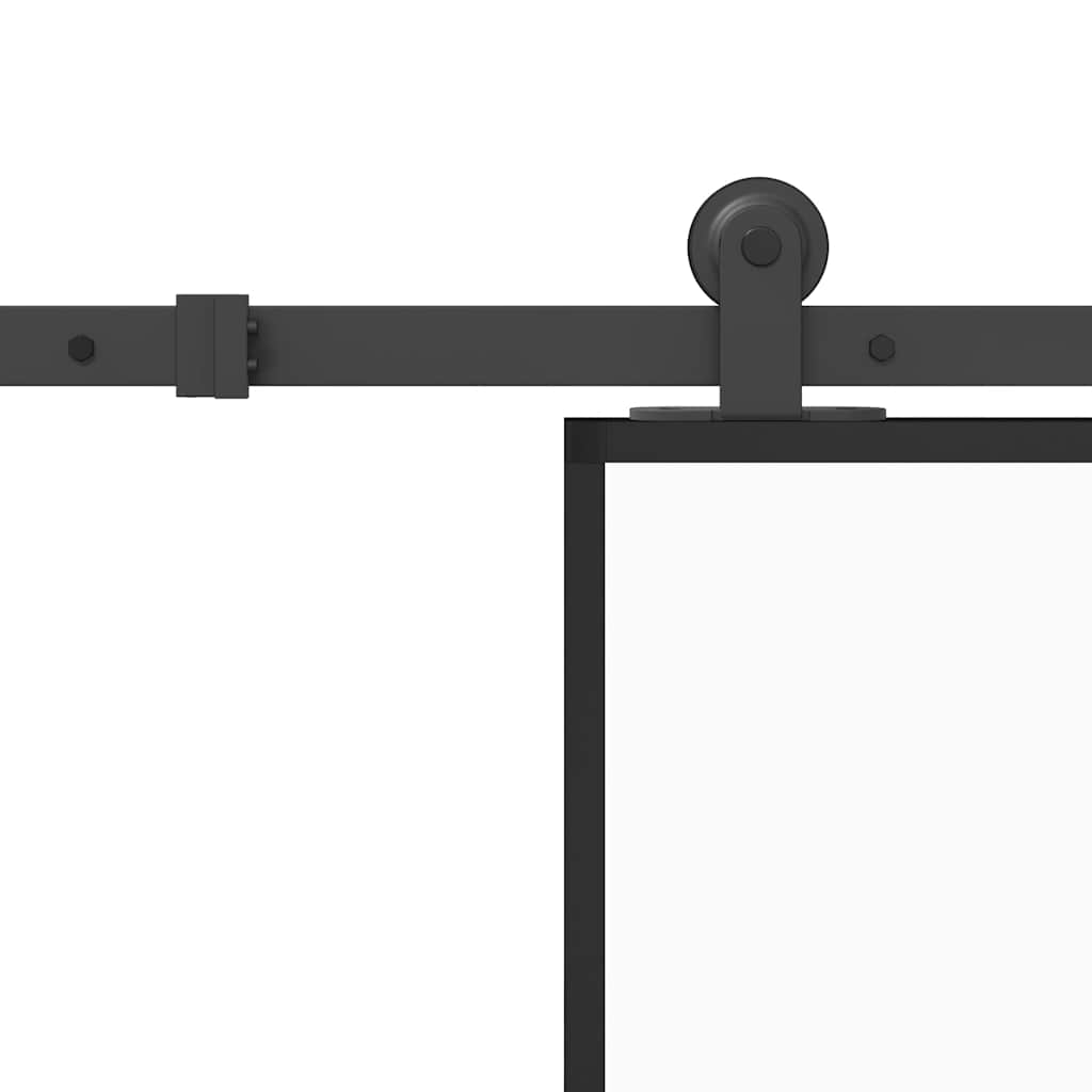 tolóajtó vasalattal 90x205 cm edzett üveg&Alumínium