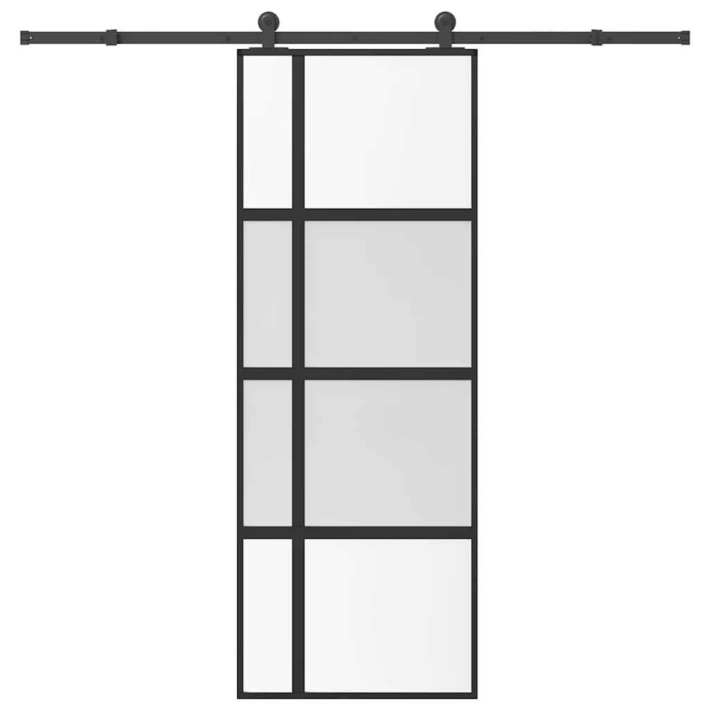 tolóajtó vasalatokkal 76x205 cm edzett üveg&Alumínium