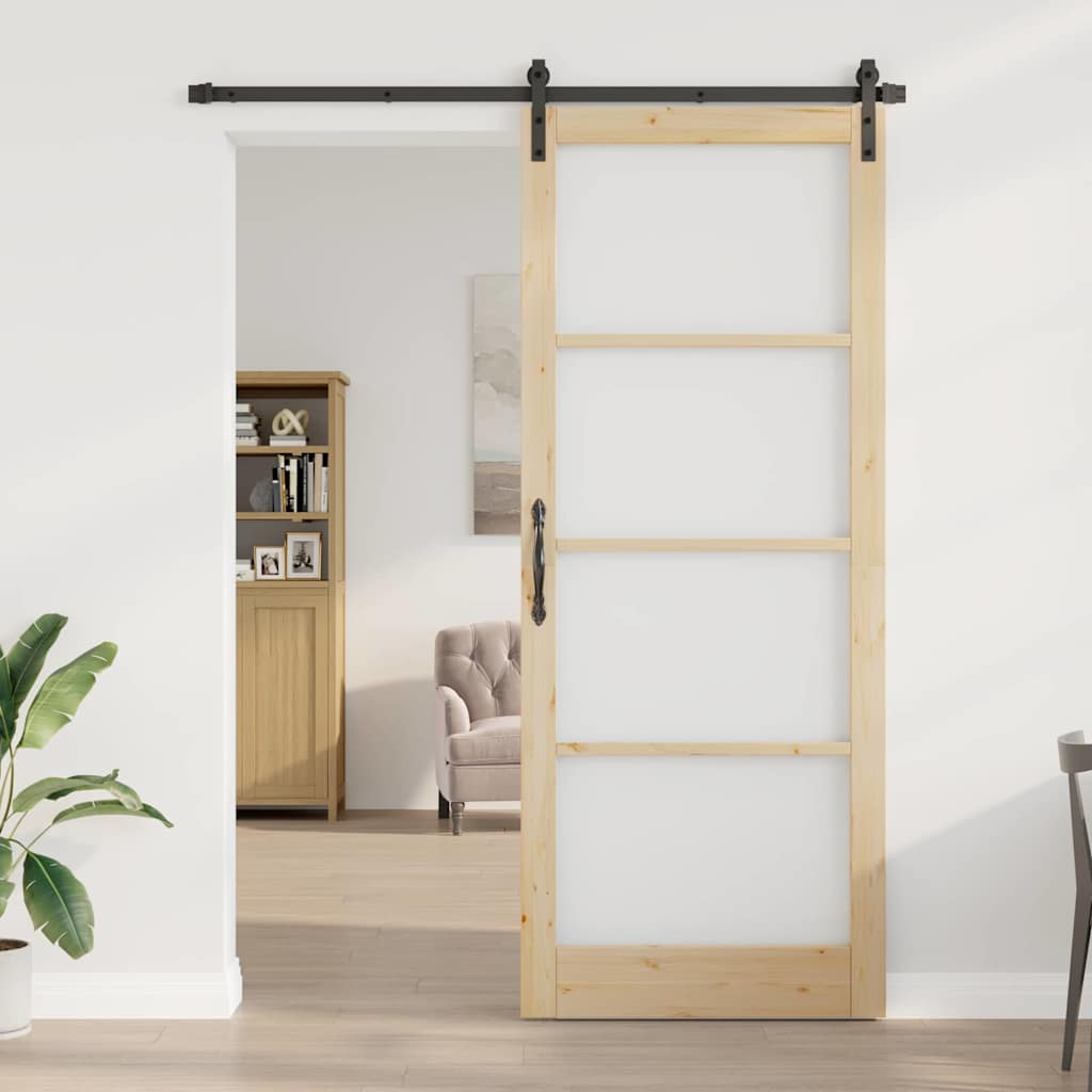 Csúszó ajtó ORKDAL Természetes és fekete 93 x 232 cm