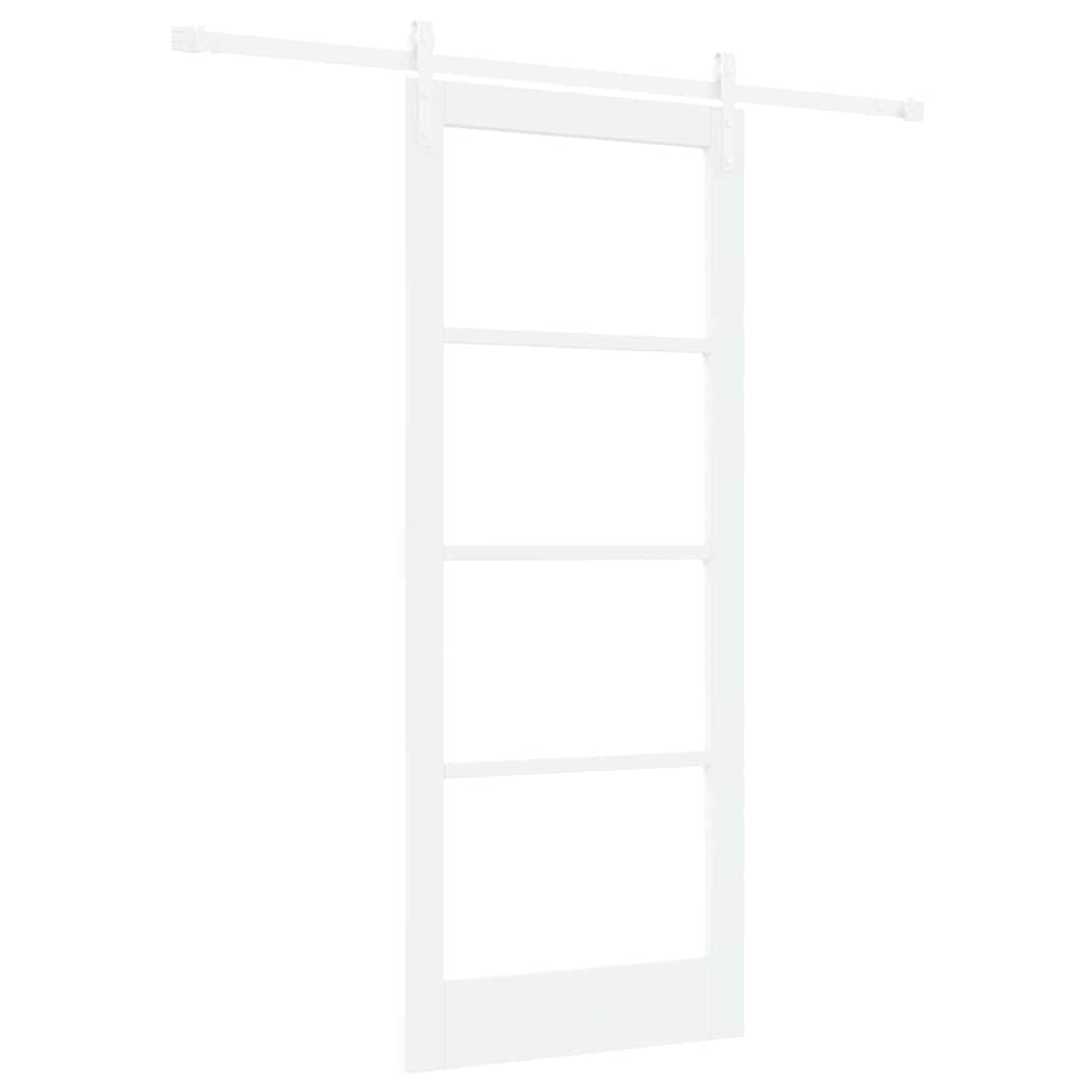 Csúszó ajtó ORKDAL Fehér 83 x 202 cm Tömör fenyőfa és üveg