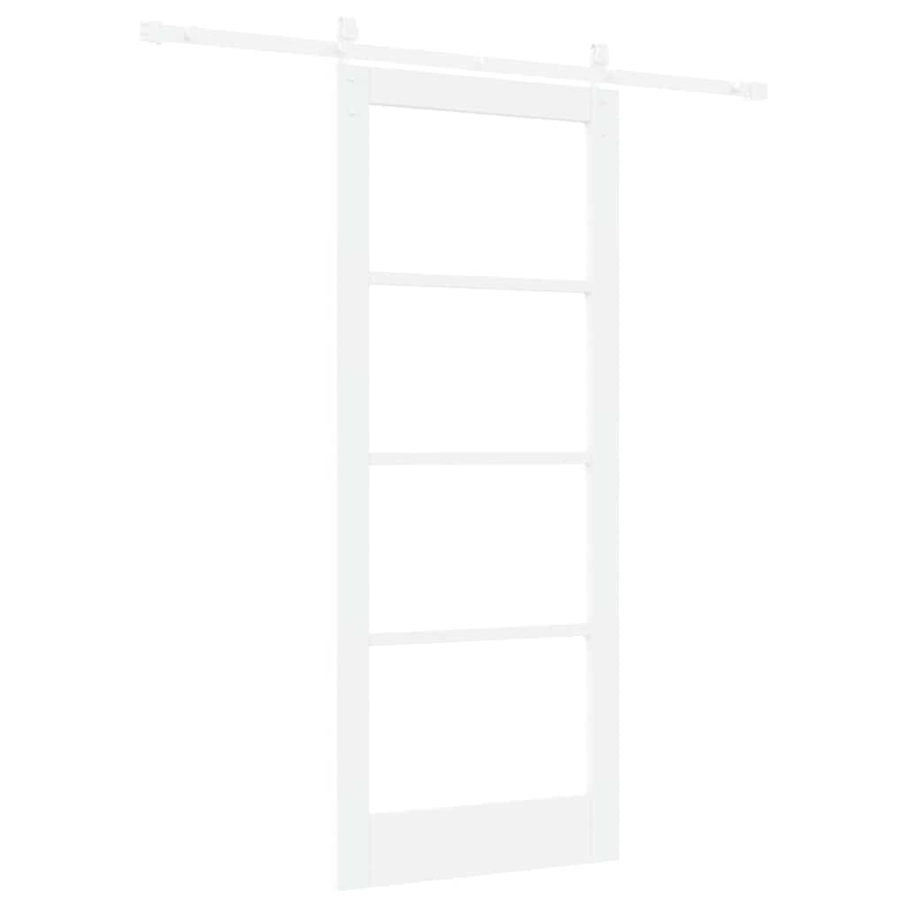 Csúszó ajtó ORKDAL Fehér 83 x 202 cm Tömör fenyőfa és üveg