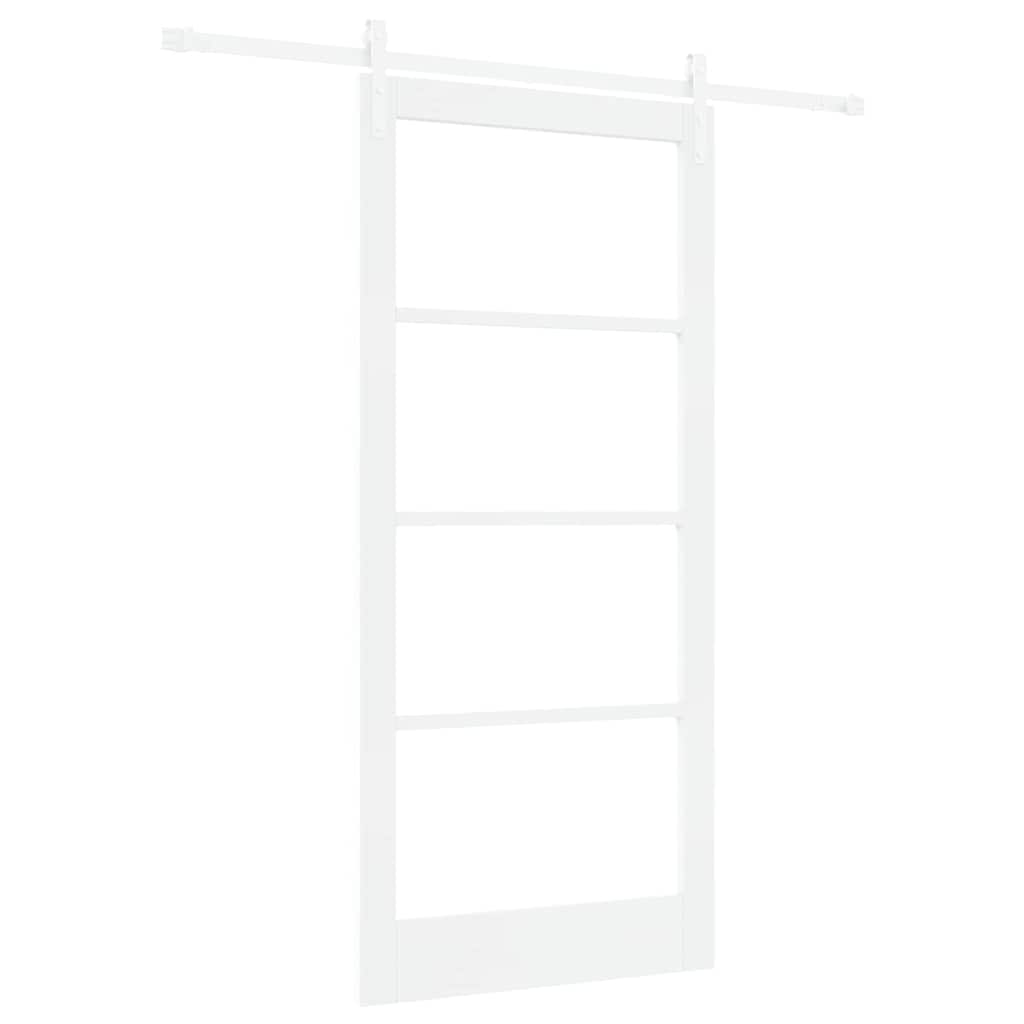 Csúszó ajtó ORKDAL Fehér 93 x 202 cm Tömör fenyőfa és üveg
