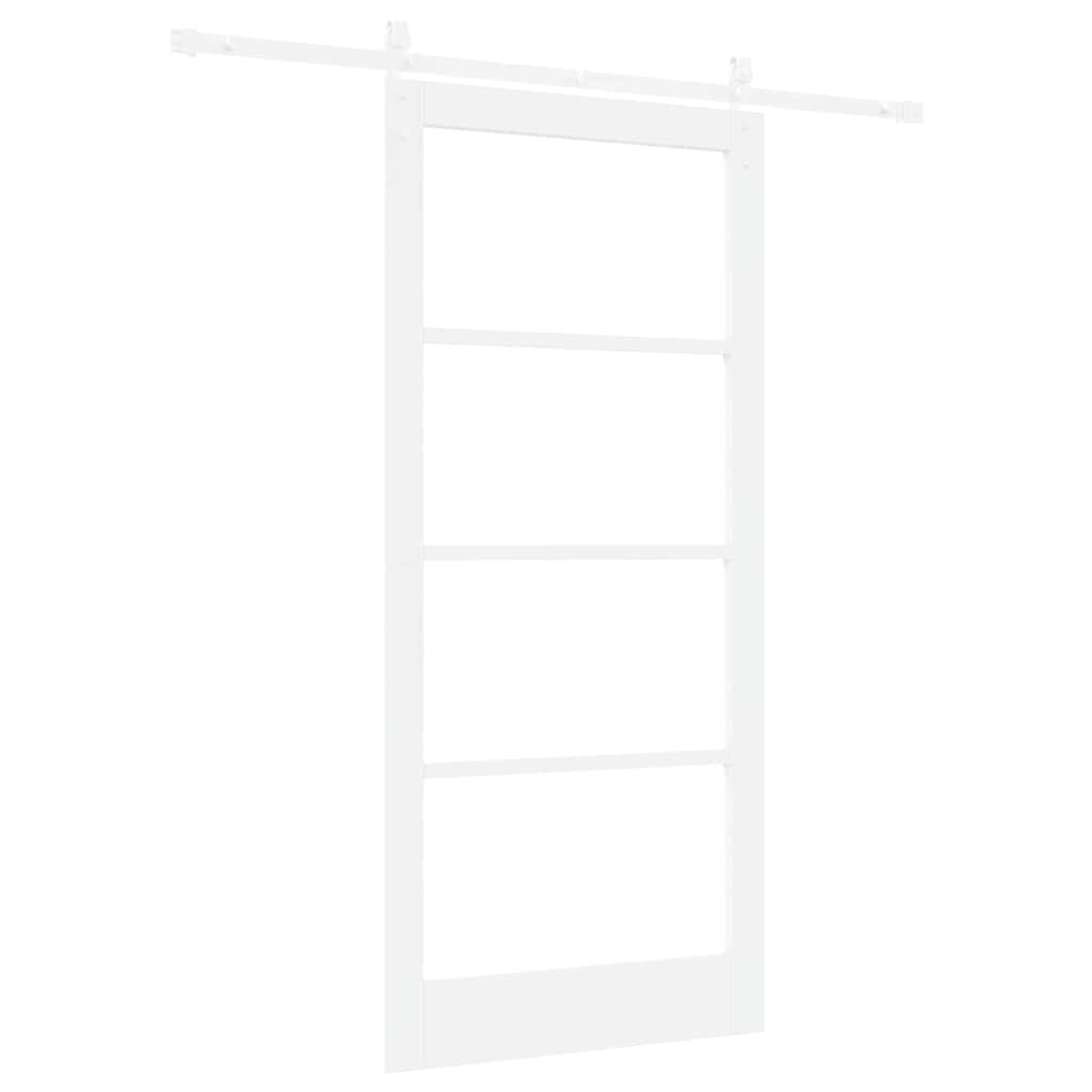 Csúszó ajtó ORKDAL Fehér 93 x 202 cm Tömör fenyőfa és üveg