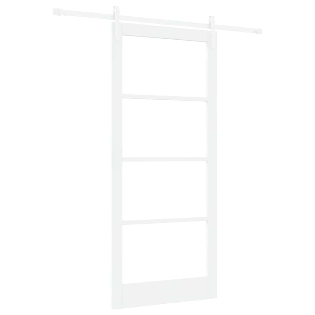 Csúszó ajtó ORKDAL Fehér 93 x 211 cm Tömör fenyőfa és üveg