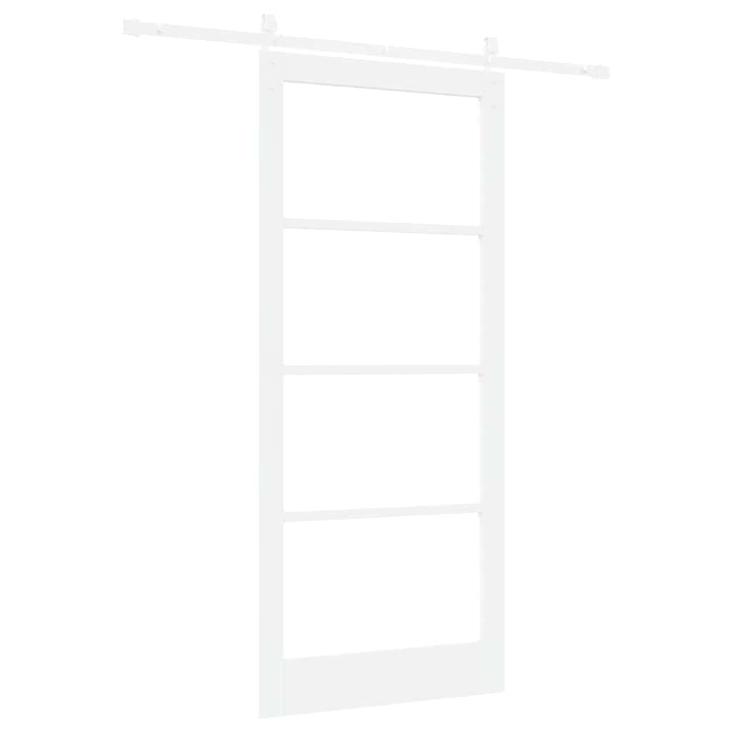 Csúszó ajtó ORKDAL Fehér 93 x 211 cm Tömör fenyőfa és üveg