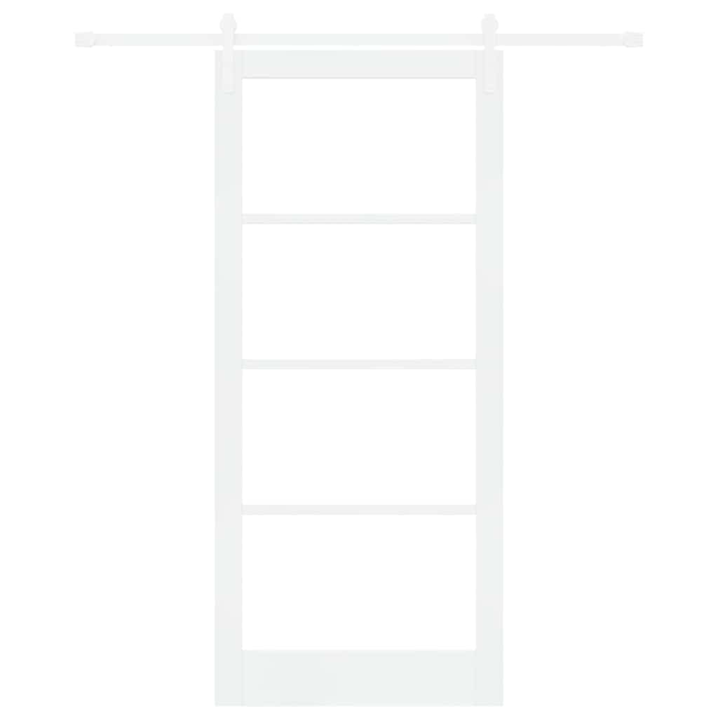 Csúszó ajtó ORKDAL Fehér 93 x 211 cm Tömör fenyőfa és üveg