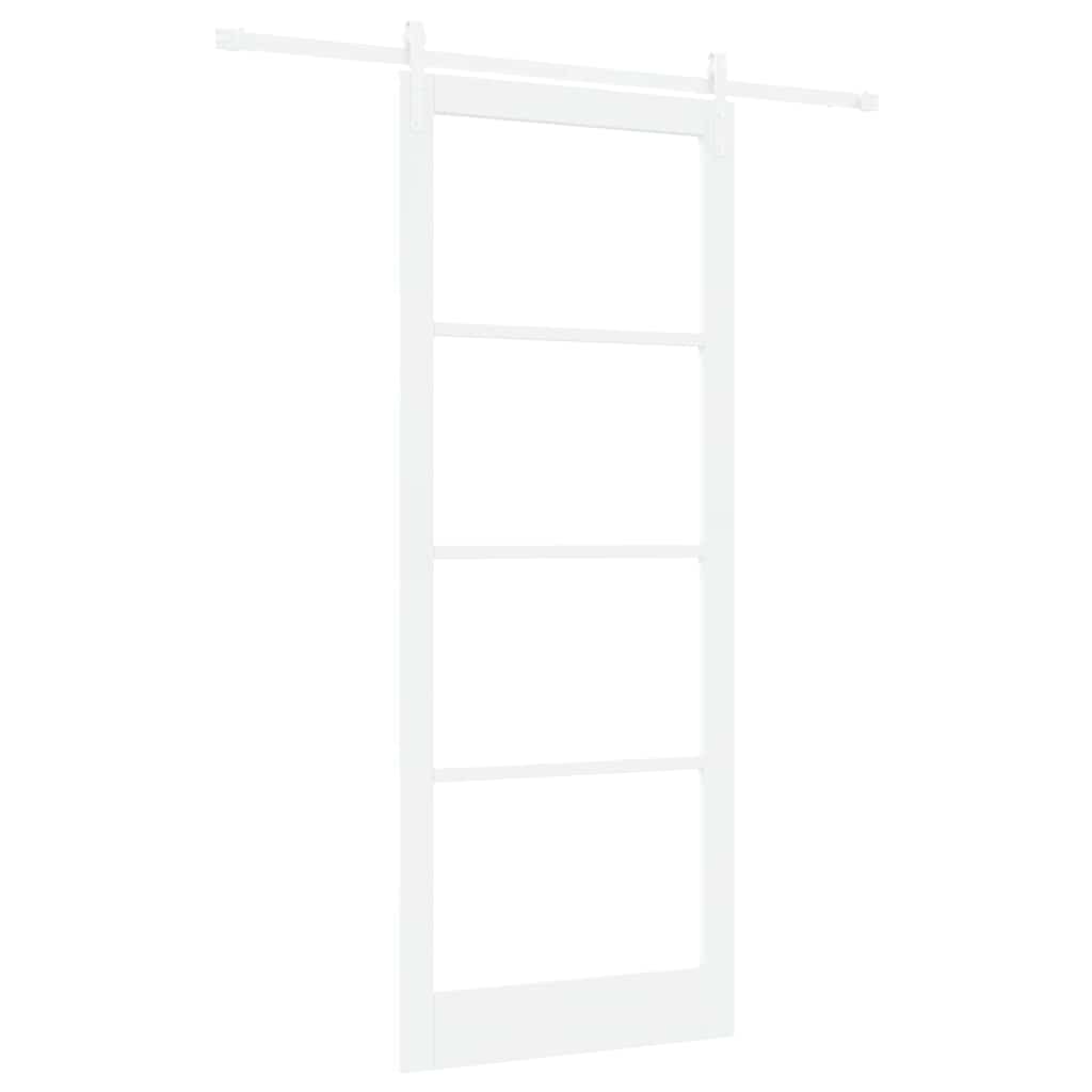 Csúszó ajtó ORKDAL Fehér 93 x 232 cm Tömör fenyőfa és üveg