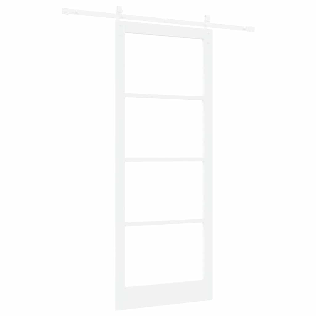 Csúszó ajtó ORKDAL Fehér 93 x 232 cm Tömör fenyőfa és üveg